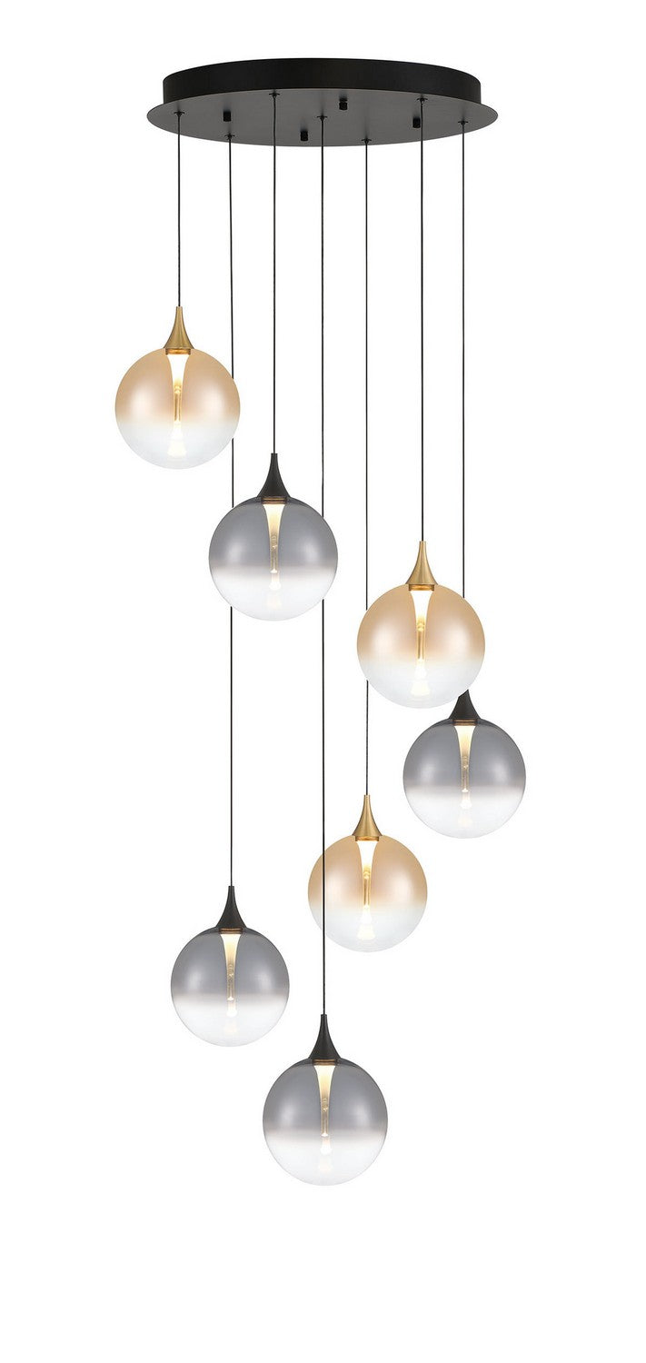 Seven Light Chandelier in Gold-Black - available from The Lighting Shoppe, trusted by Canadian homeowners