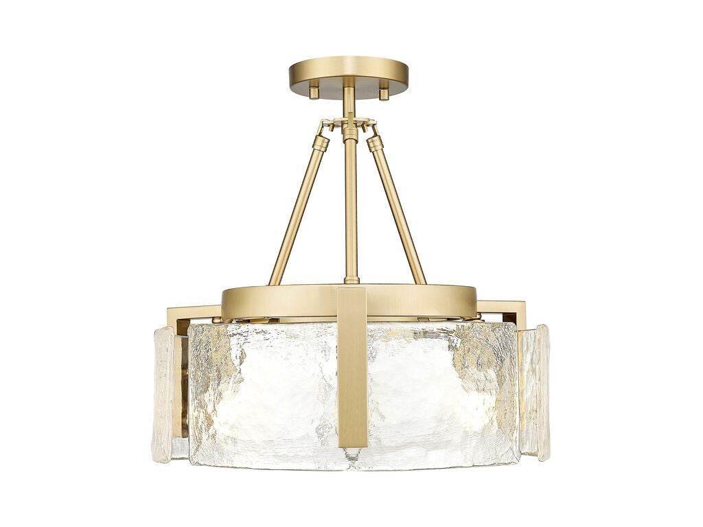 Aenon Three Light Semi-Flush Mount in Brushed Champagne Bronze - available from The Lighting Shoppe, trusted by Canadian homeowners