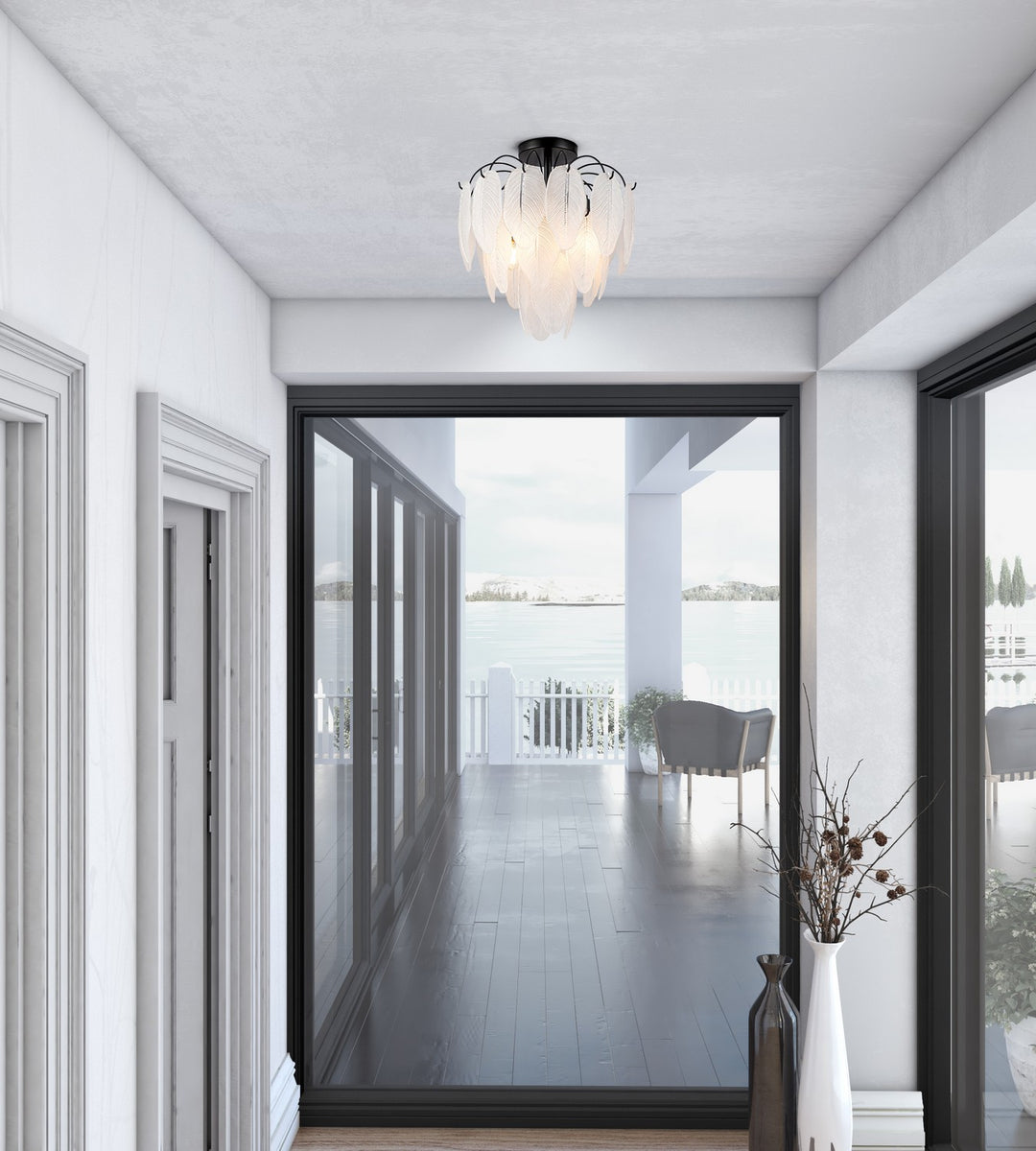 Artcraft Canada - AC11785BK - Four Light Semi Flush Mount - Alessia - Black