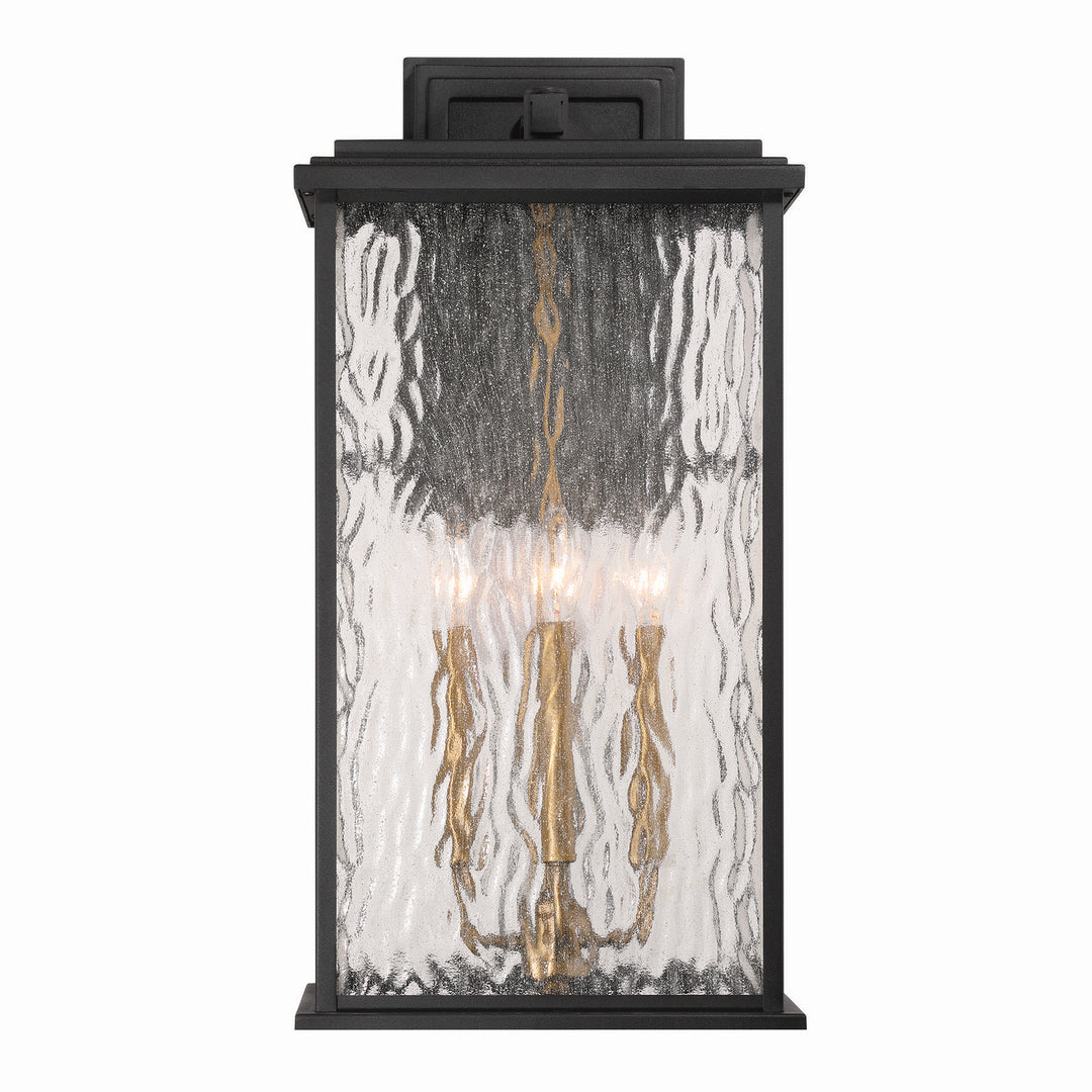 Estate Four Light Outdoor Wall Sconce in Black, Brass - available from The Lighting Shoppe, trusted by Canadian homeowners