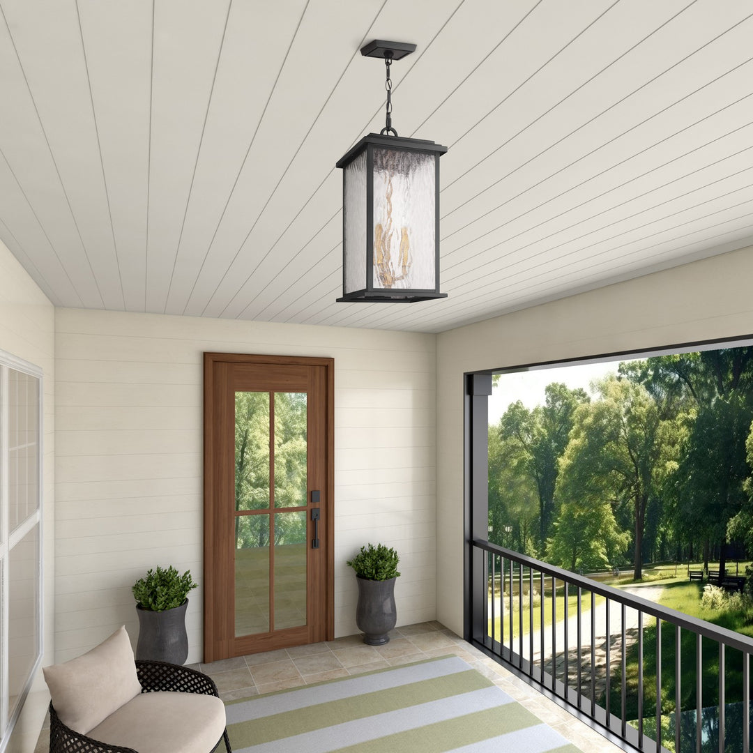 Artcraft Canada - AC9275BK - Three Light Outdoor Pendant - Estate - Black, Brass