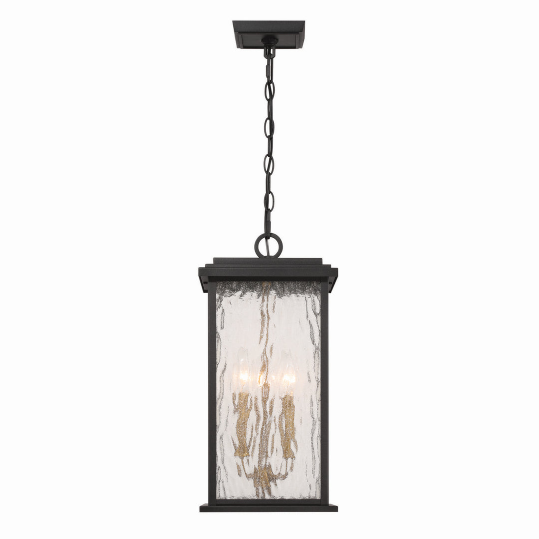 Estate Three Light Outdoor Pendant in Black, Brass - available from The Lighting Shoppe, trusted by Canadian homeowners