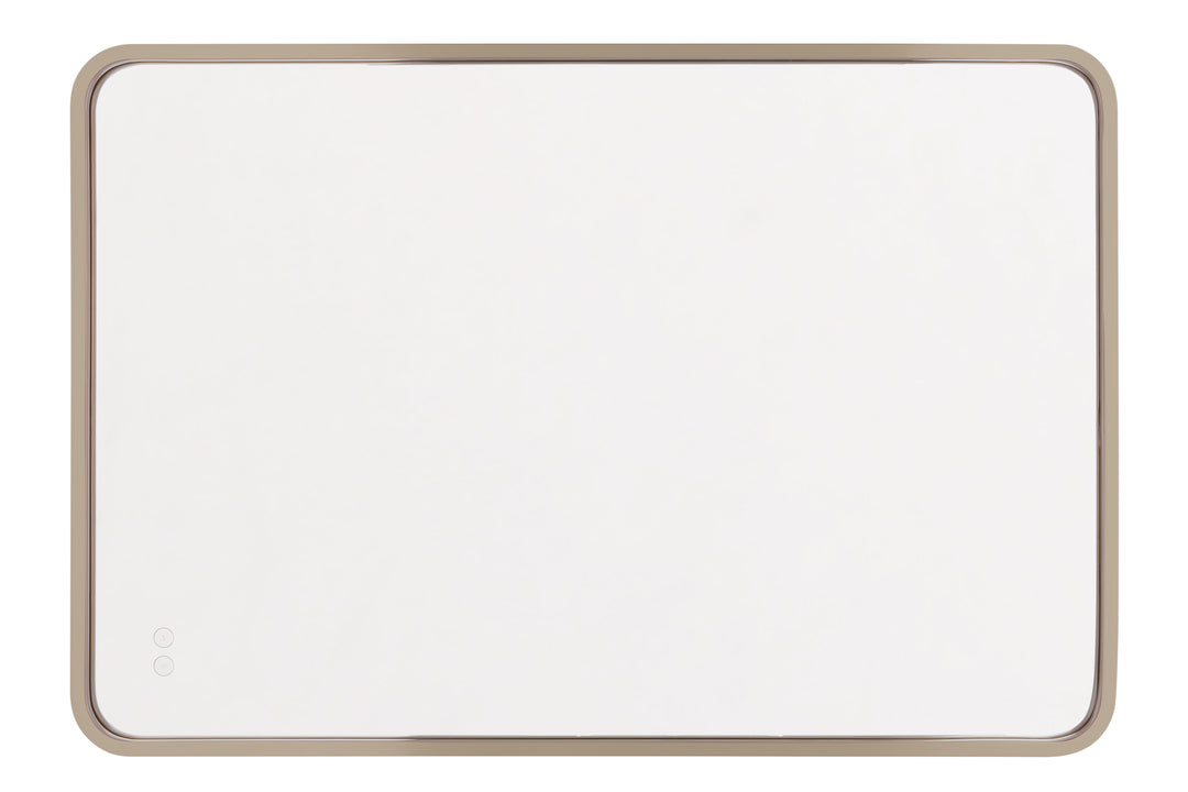 Monica LED Mirror in Satin Brass - available from The Lighting Shoppe, trusted by Canadian homeowners