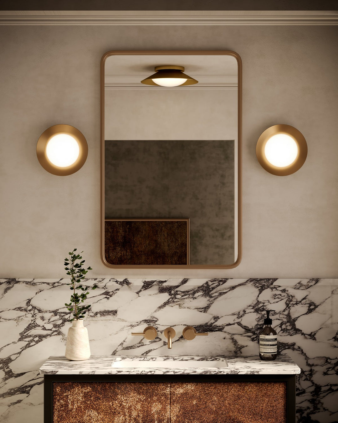 Kuzco Canada - WS77909-BG/OP - LED Wall Sconce - Cleo - Brushed Gold/Opal Glass