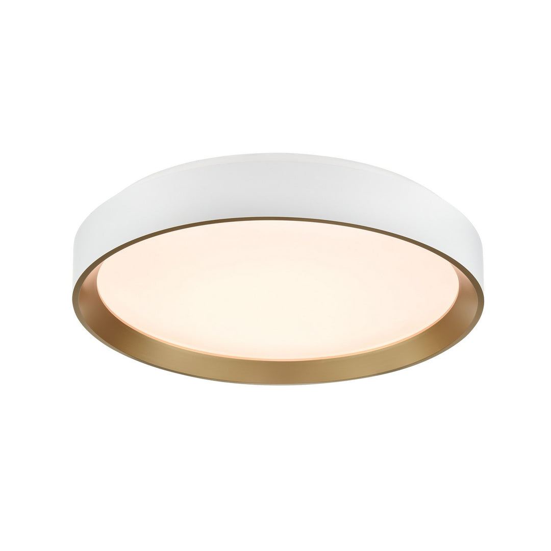Hudson LED Flush Mount in Gold/Matte White - available from The Lighting Shoppe, trusted by Canadian homeowners