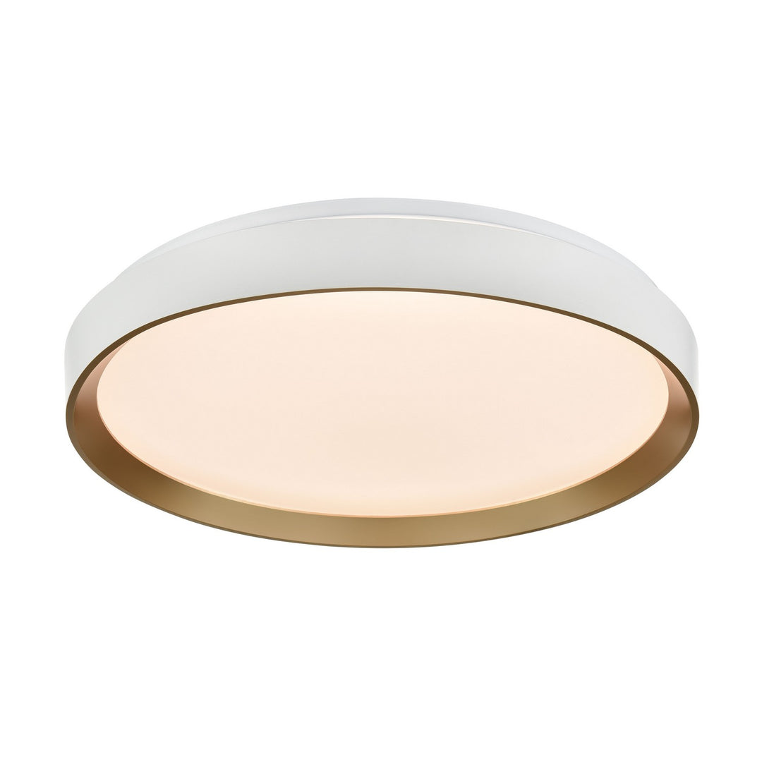 Hudson LED Flush Mount in Gold/Matte White - available from The Lighting Shoppe, trusted by Canadian homeowners