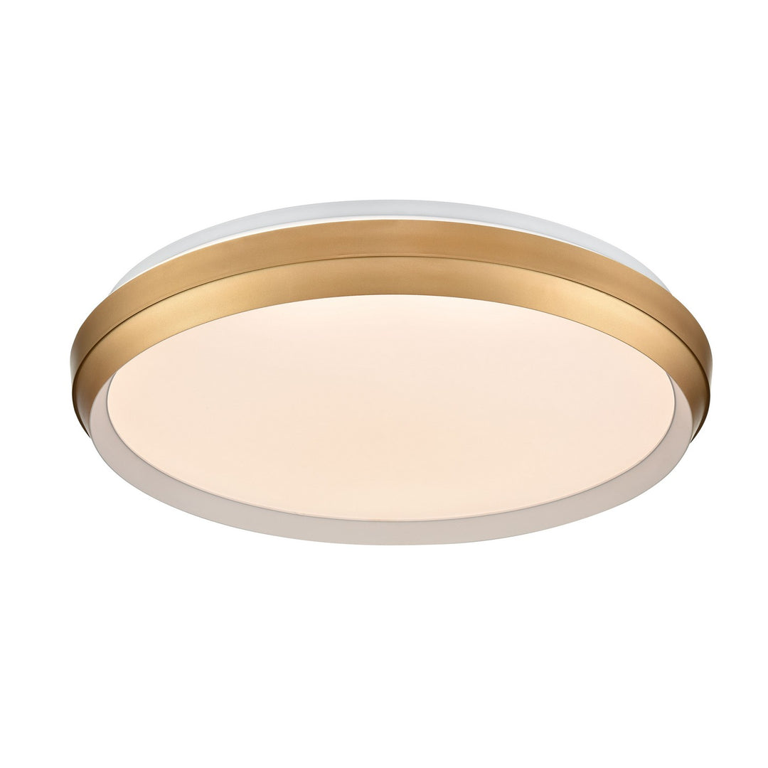 Labrador LED Flush Mount in Matte White/Gold - available from The Lighting Shoppe, trusted by Canadian homeowners