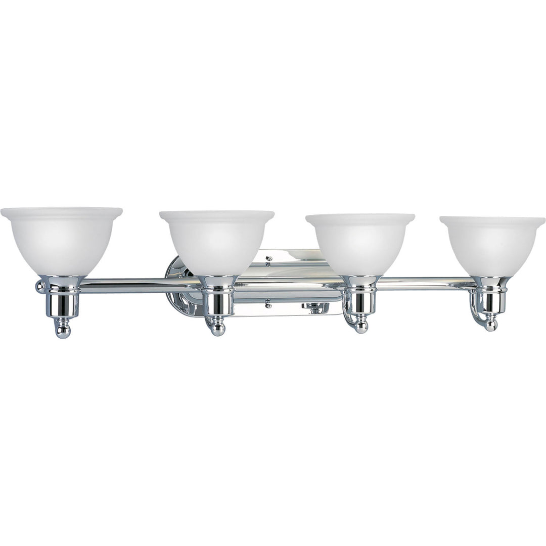 Madison Four Light Bath Bracket in Polished Chrome - available from The Lighting Shoppe, trusted by Canadian homeowners
