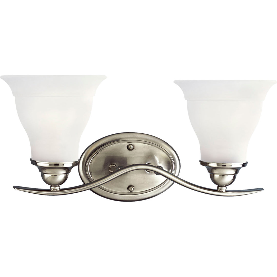 Trinity Two Light Bath Bracket in Brushed Nickel - available from The Lighting Shoppe, trusted by Canadian homeowners