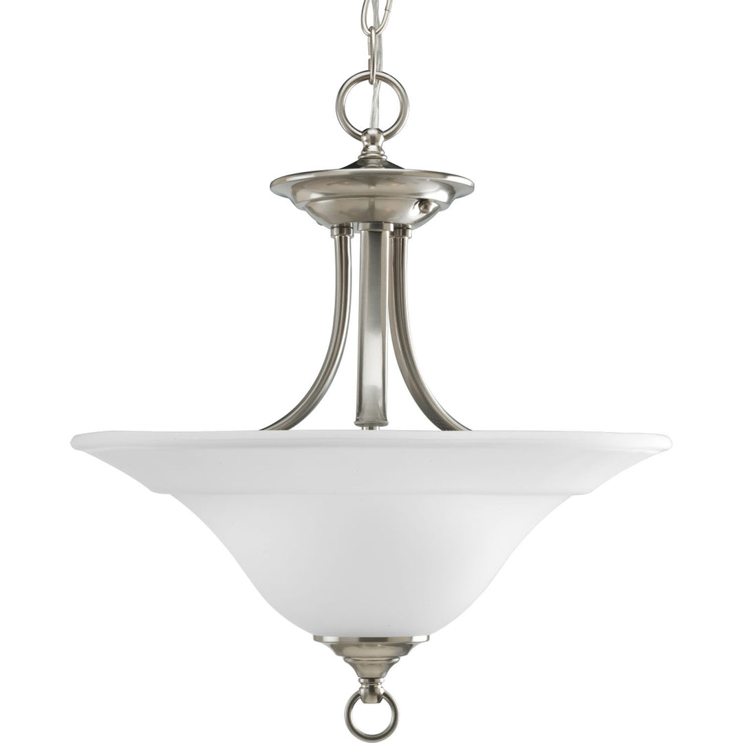Trinity Two Light Semi-Flush Mount in Brushed Nickel - available from The Lighting Shoppe, trusted by Canadian homeowners