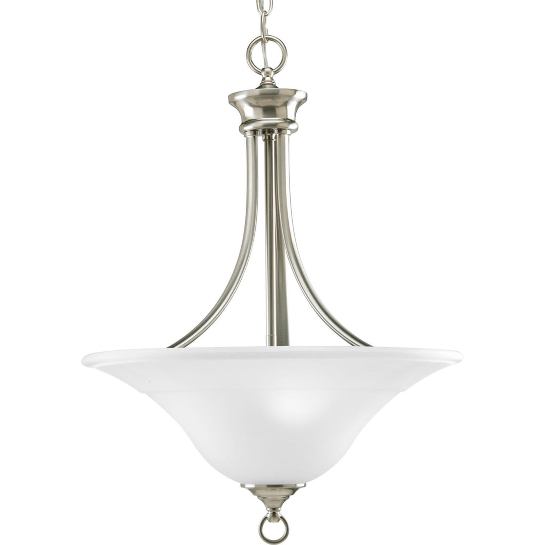 Trinity Three Light Foyer Pendant in Brushed Nickel - available from The Lighting Shoppe, trusted by Canadian homeowners
