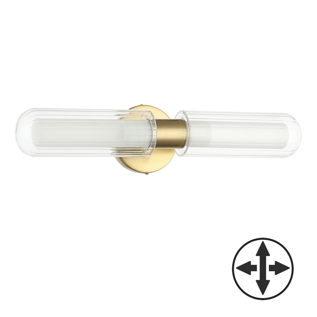 Balbina Two Light Wall Sconce in Aged Brass - available from The Lighting Shoppe, trusted by Canadian homeowners