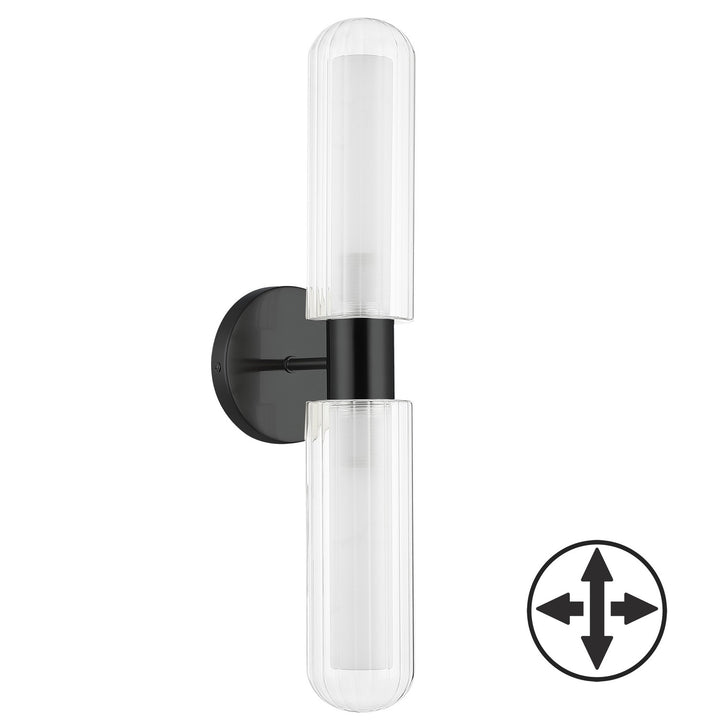 Balbina Two Light Wall Sconce in Matte Black - available from The Lighting Shoppe, trusted by Canadian homeowners