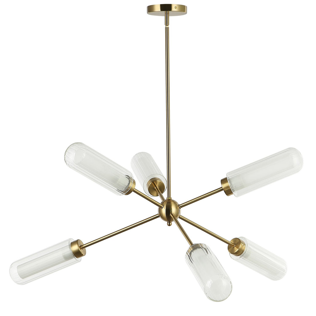 Balbina Six Light Chandelier in Aged Brass - available from The Lighting Shoppe, trusted by Canadian homeowners