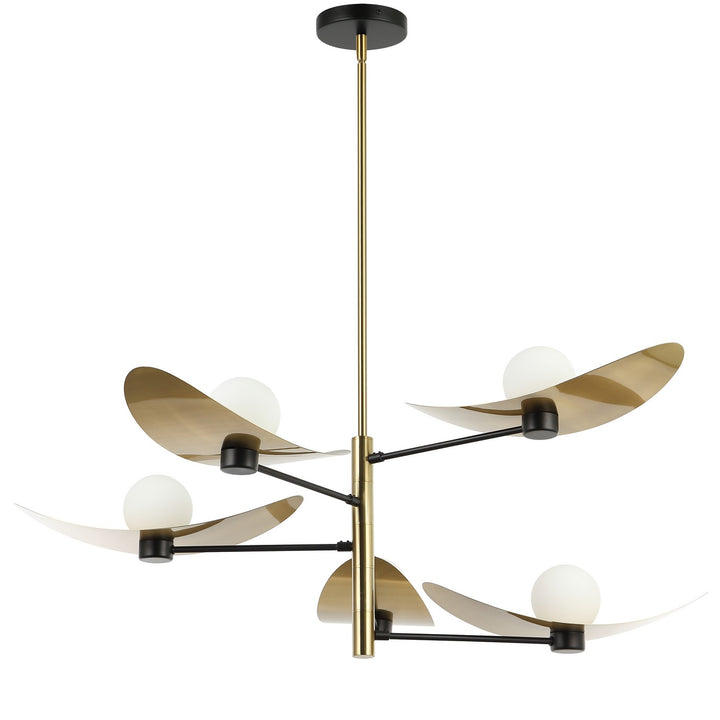 Christobel Five Light Chandelier in Aged Brass & Matte Black - available from The Lighting Shoppe, trusted by Canadian homeowners
