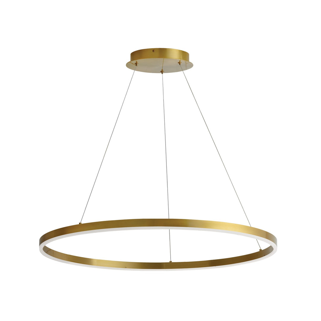 Circulo LED Chandelier in Aged Brass - available from The Lighting Shoppe, trusted by Canadian homeowners