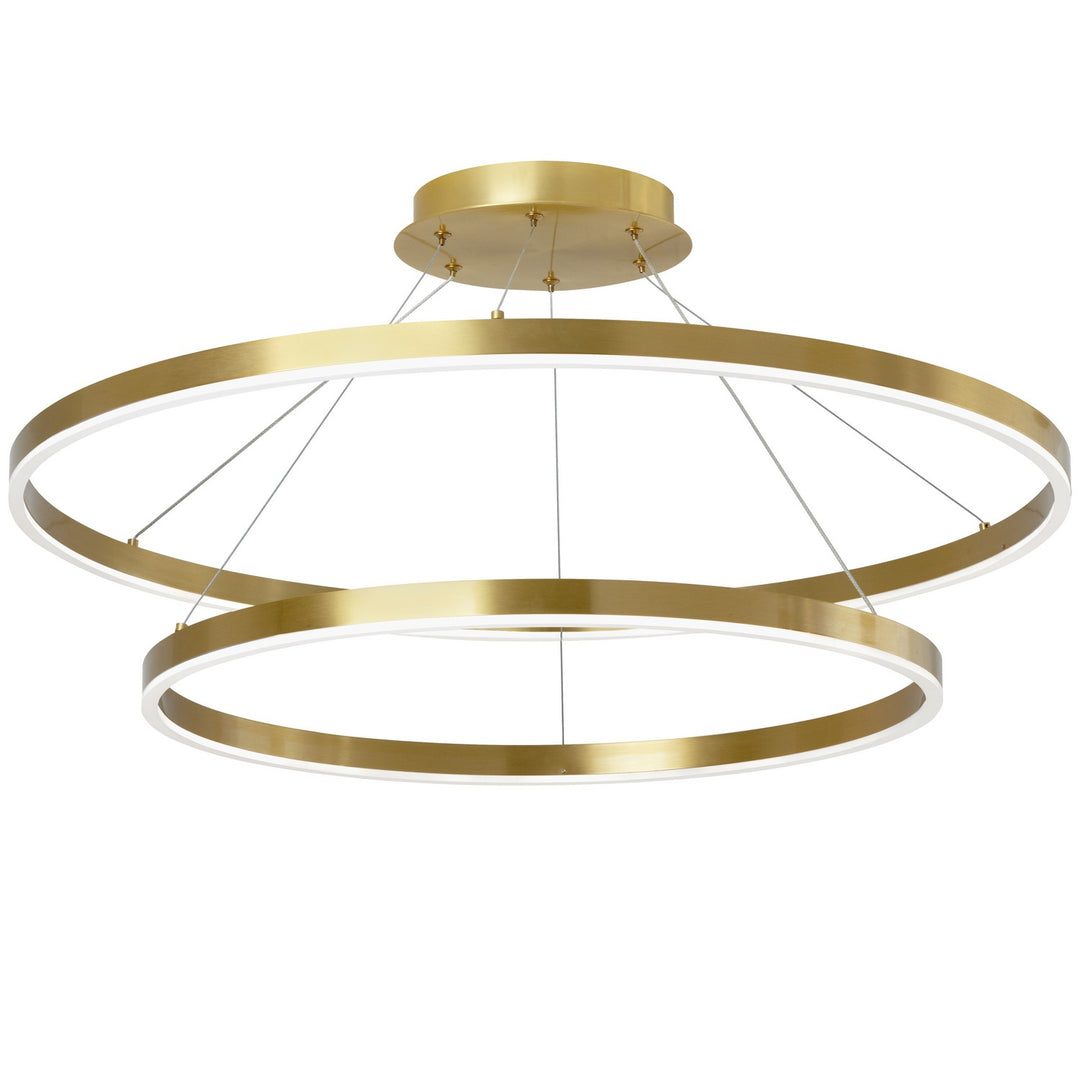 Circulo LED Chandelier in Aged Brass - available from The Lighting Shoppe, trusted by Canadian homeowners