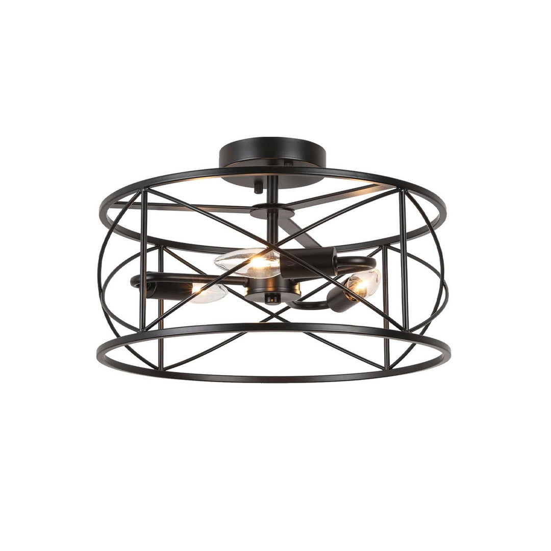 Calah Three Light Flush Mount in Matte Black - available from The Lighting Shoppe, trusted by Canadian homeowners