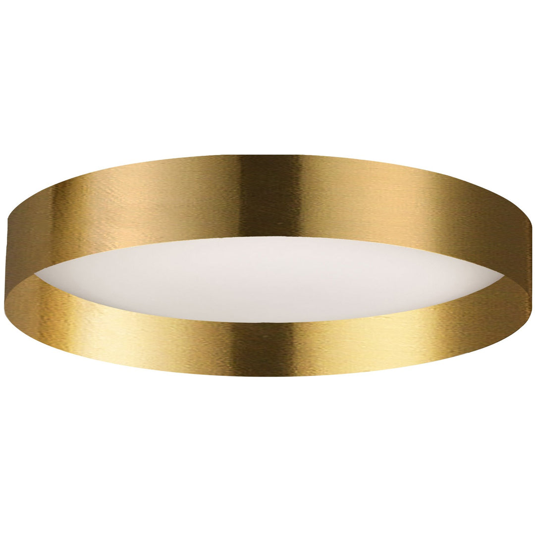 Carmen LED Flush Mount in Aged Brass - available from The Lighting Shoppe, trusted by Canadian homeowners