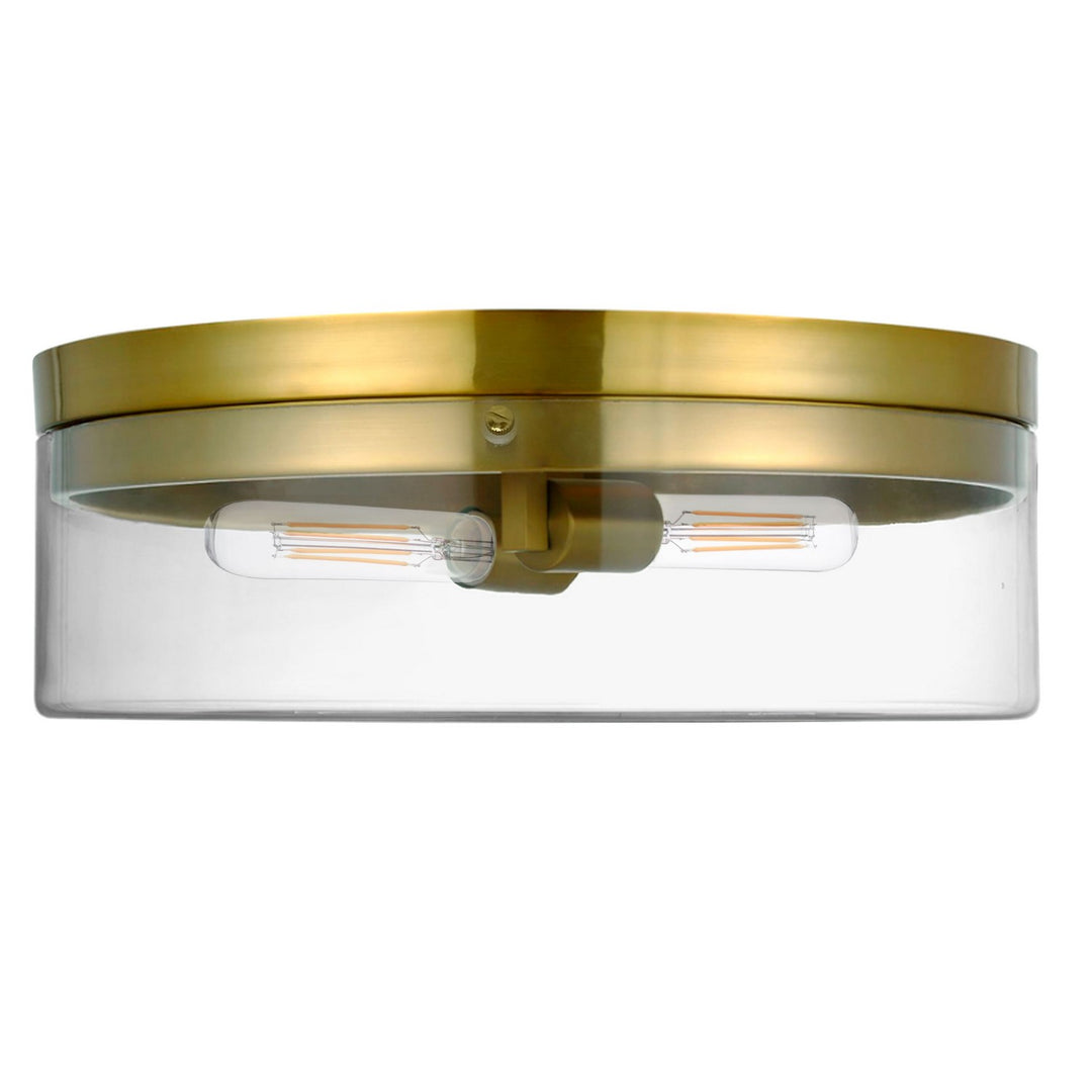Fiona Two Light Flush Mount in Aged Brass - available from The Lighting Shoppe, trusted by Canadian homeowners