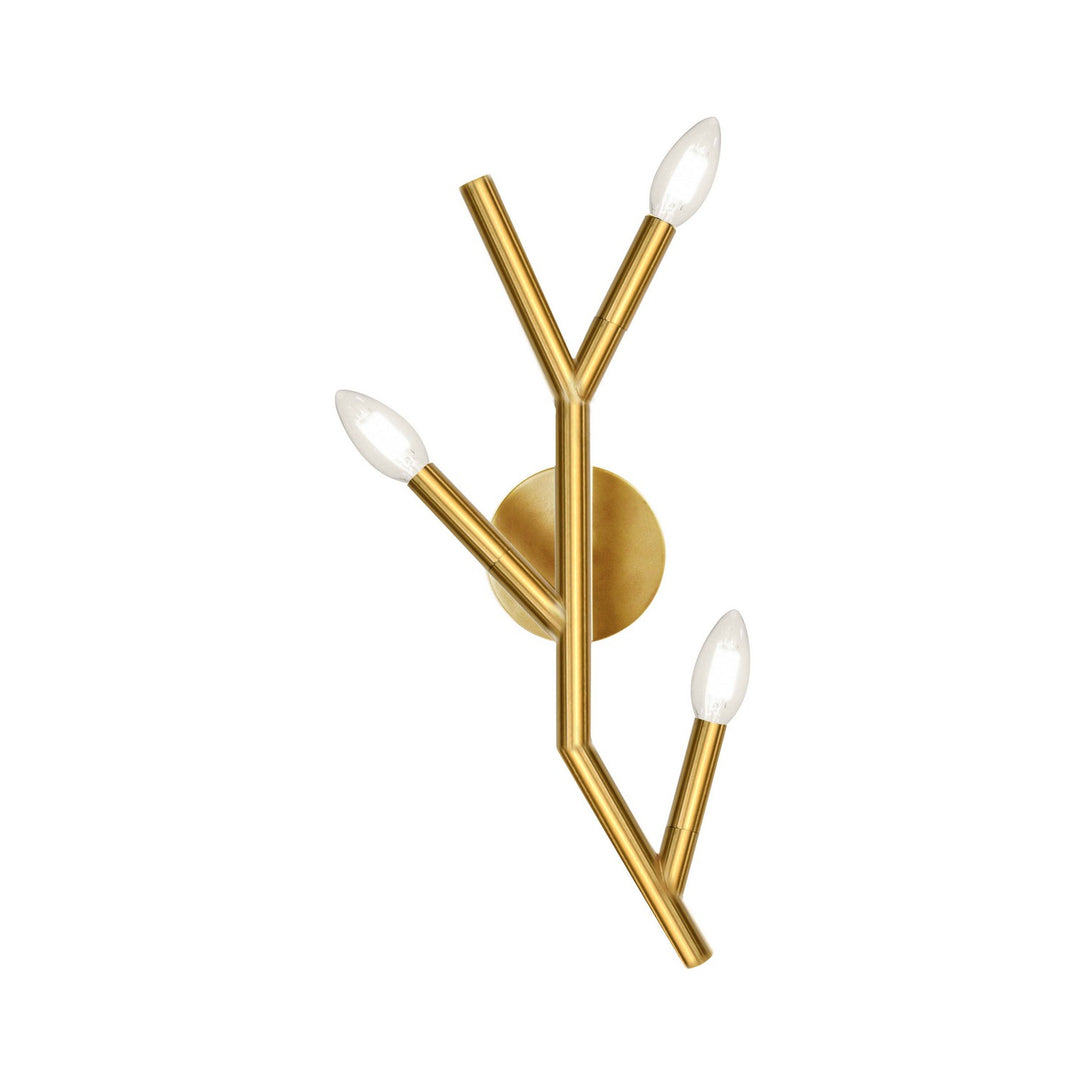 Morgan Three Light Wall Sconce in Aged Brass - available from The Lighting Shoppe, trusted by Canadian homeowners