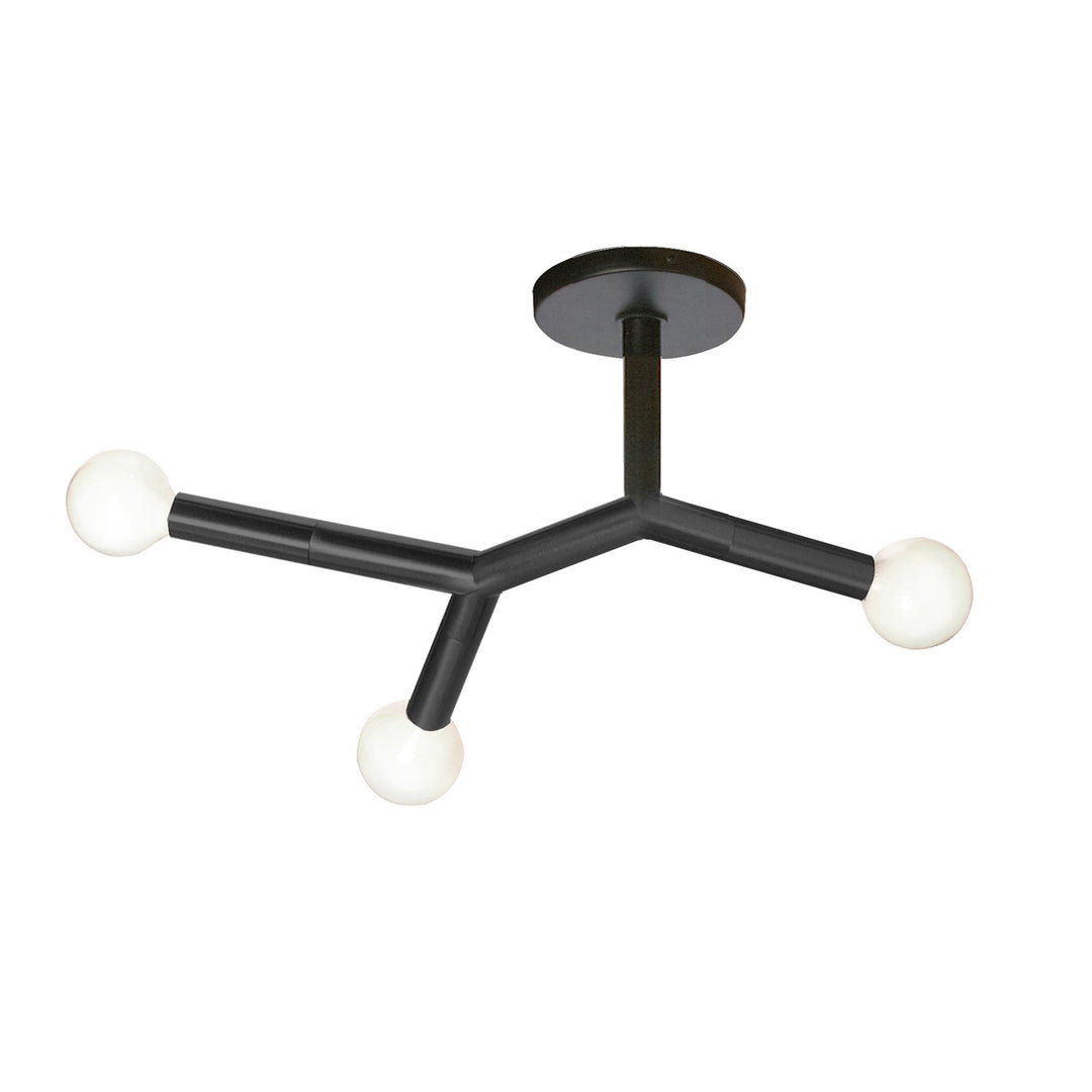 Morgan Three Light Semi Flush Mount in Matte Black - available from The Lighting Shoppe, trusted by Canadian homeowners