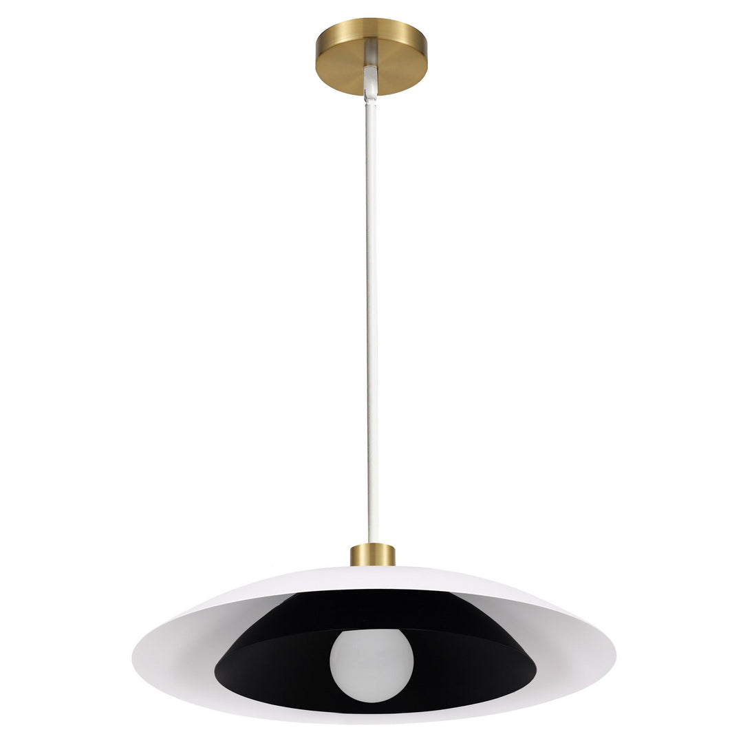 Pima One Light Pendant in Matte White & Matte Black - available from The Lighting Shoppe, trusted by Canadian homeowners