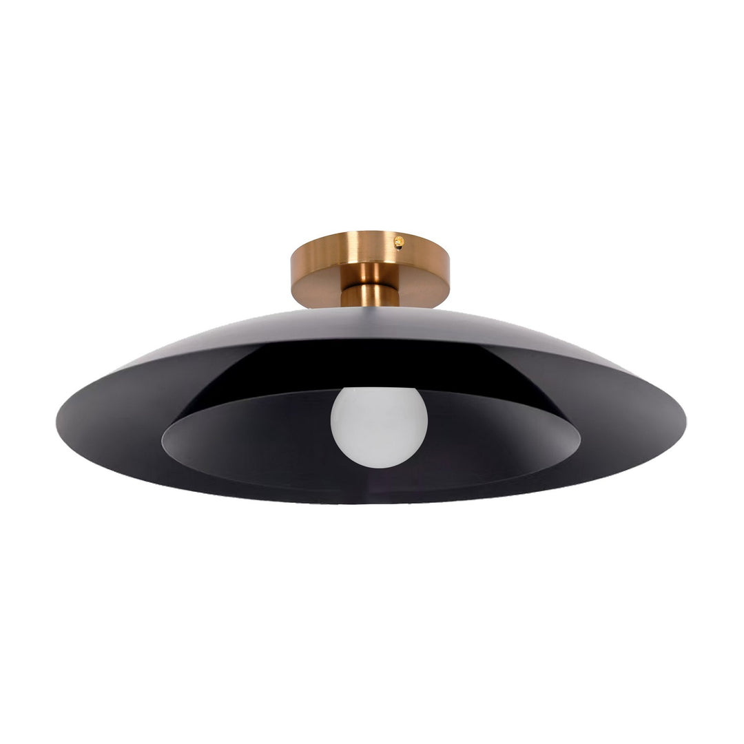 Pima One Light Semi-Flush Mount in Matte Black - available from The Lighting Shoppe, trusted by Canadian homeowners