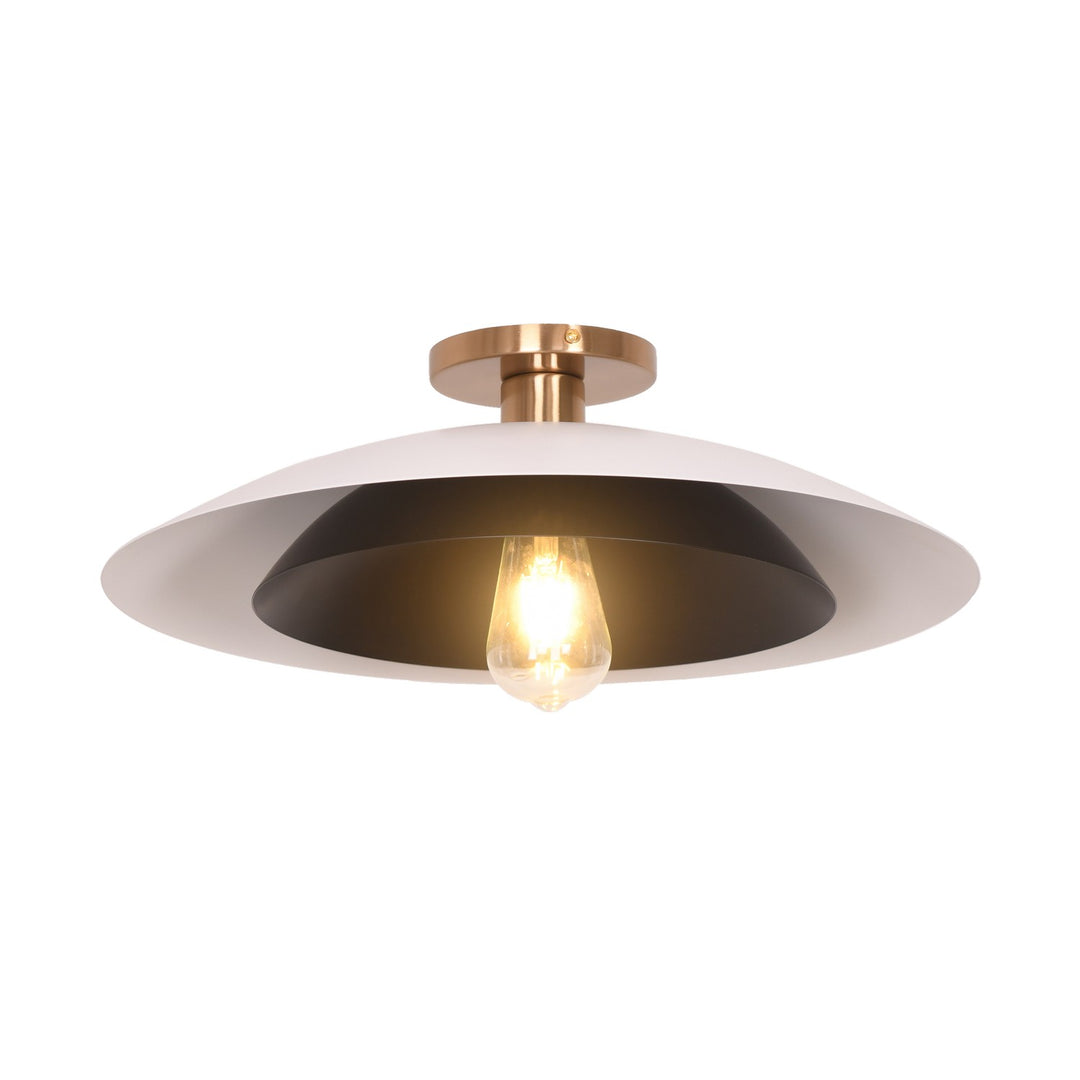 Dainolite Canada - PIM-171SF-MW-MB - One Light Semi-Flush Mount - Pima - Matte White & Matte Black