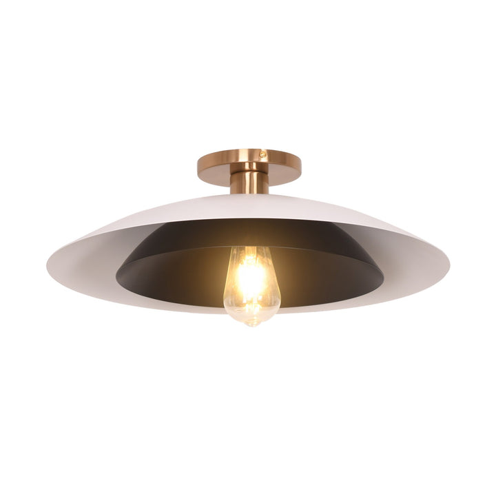 Dainolite Canada - PIM-171SF-MW-MB - One Light Semi-Flush Mount - Pima - Matte White & Matte Black
