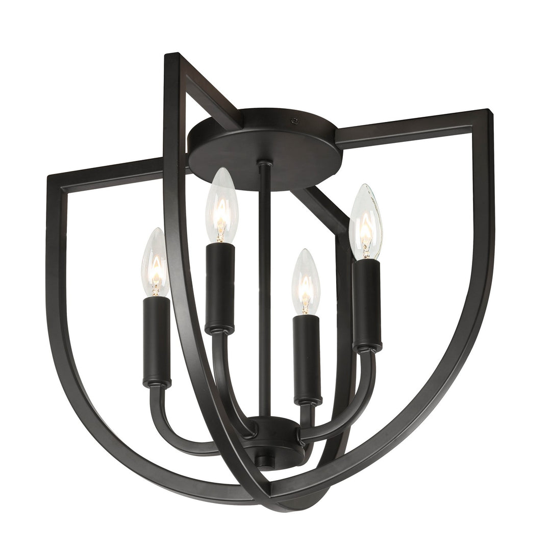 Pamela Four Light Flush Mount in Matte Black - available from The Lighting Shoppe, trusted by Canadian homeowners