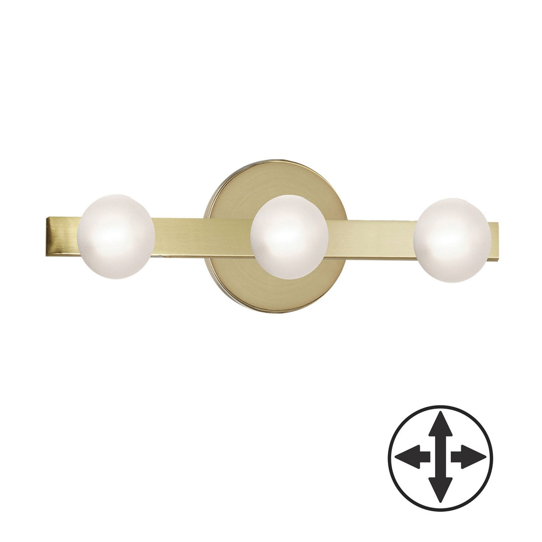Raleigh Three Light Vanity in Aged Brass - available from The Lighting Shoppe, trusted by Canadian homeowners