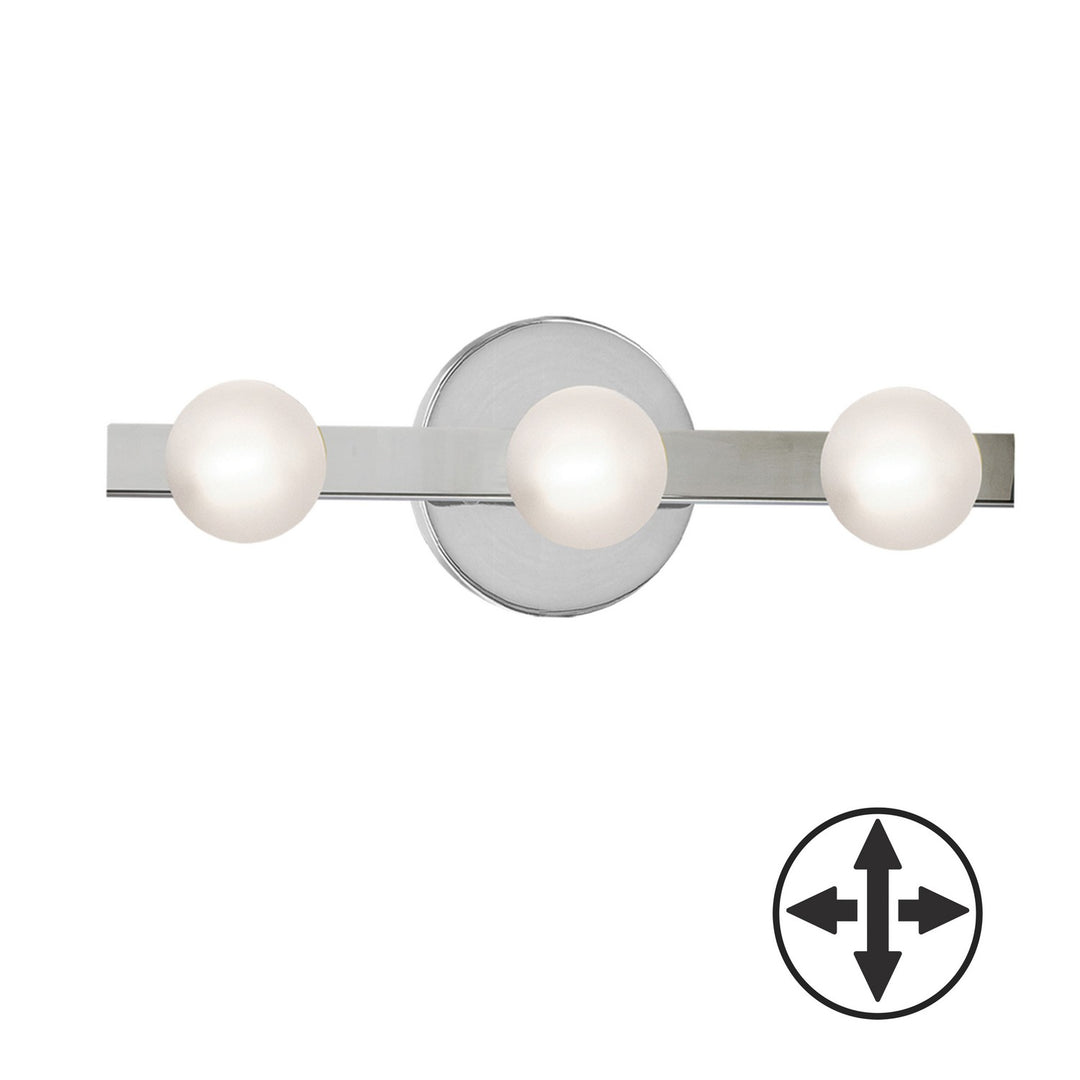 Raleigh Three Light Vanity in Polished Chrome - available from The Lighting Shoppe, trusted by Canadian homeowners