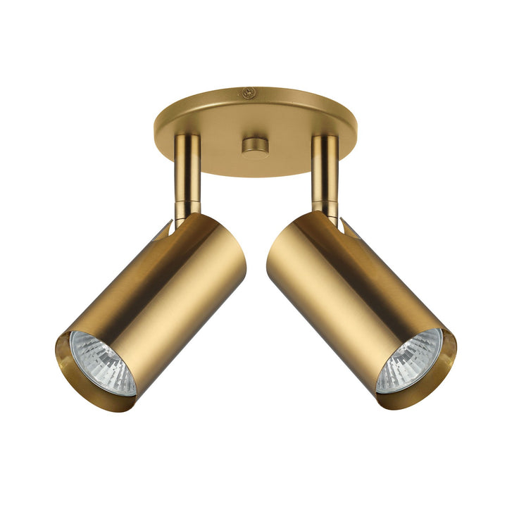 Stanly Two Light Spotlight in Aged Brass - available from The Lighting Shoppe, trusted by Canadian homeowners