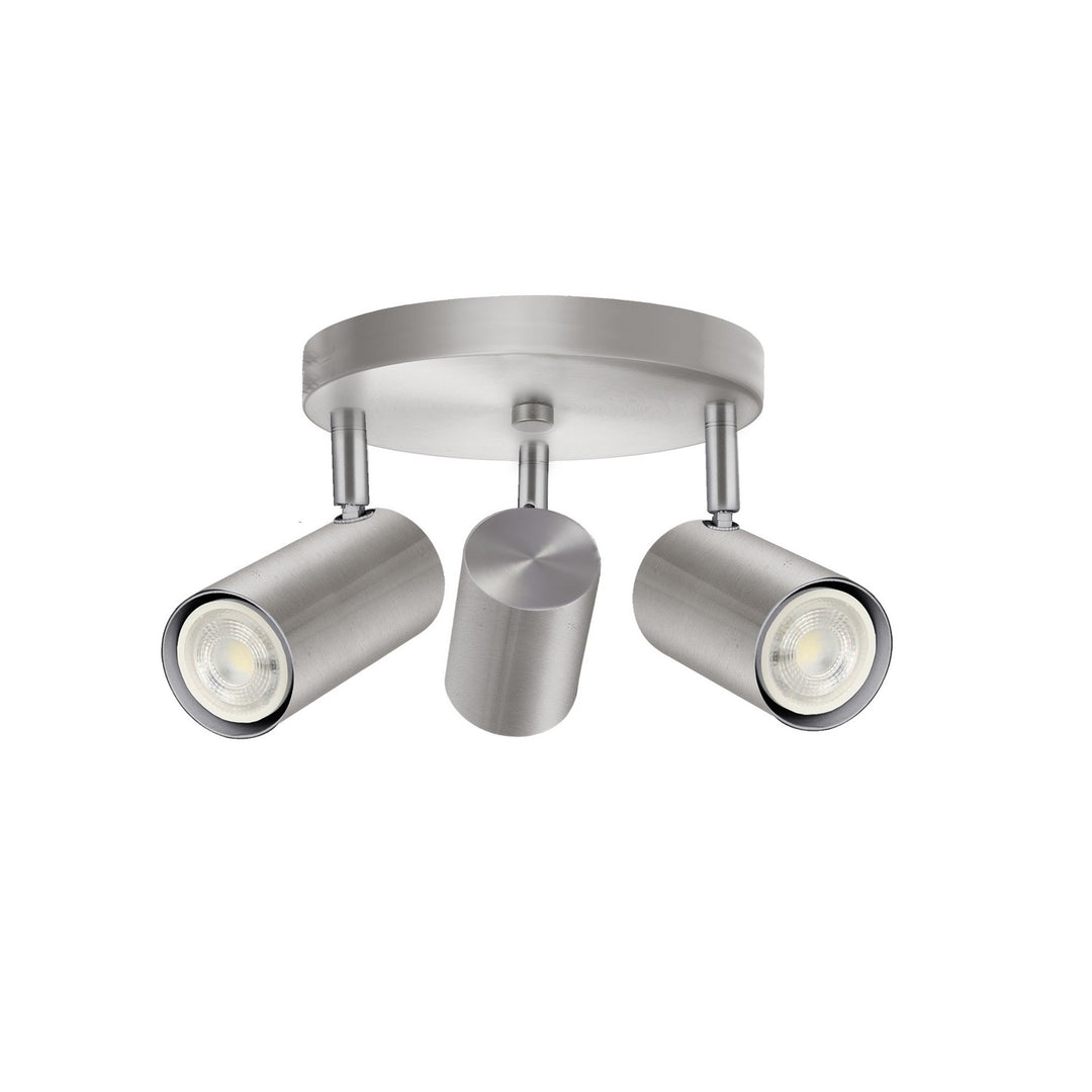 Taylor Three Light Spot Light in Satin Chrome - available from The Lighting Shoppe, trusted by Canadian homeowners