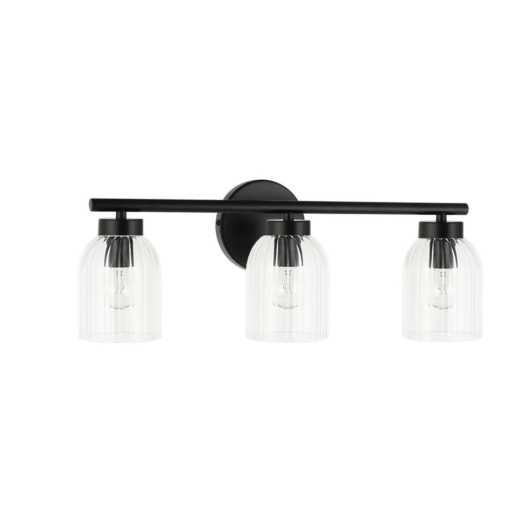 Vienna Three Light Vanity in Matte Black - available from The Lighting Shoppe, trusted by Canadian homeowners