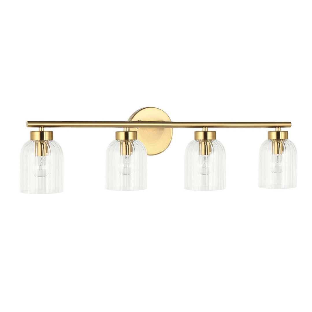 Vienna Four Light Vanity in Aged Brass - available from The Lighting Shoppe, trusted by Canadian homeowners