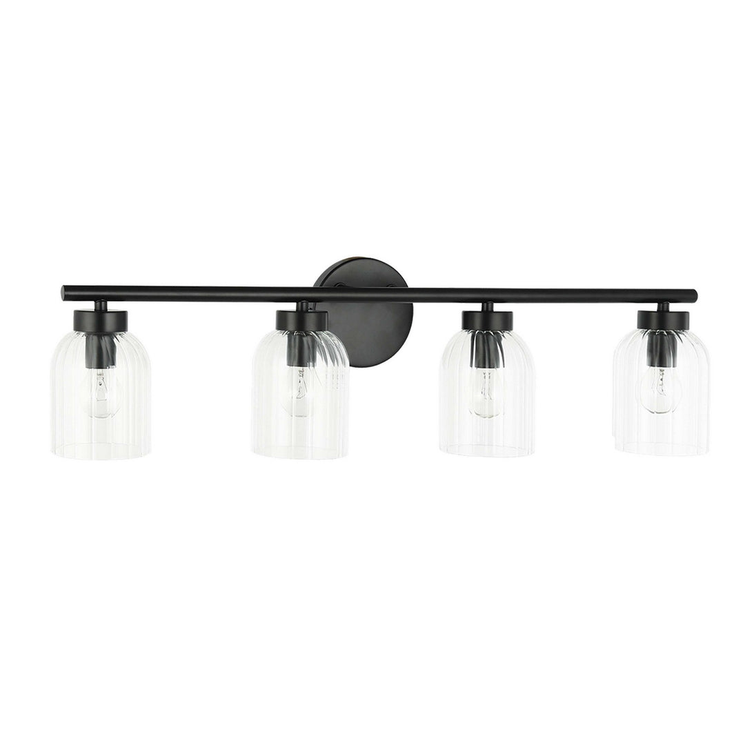 Vienna Four Light Vanity in Matte Black - available from The Lighting Shoppe, trusted by Canadian homeowners