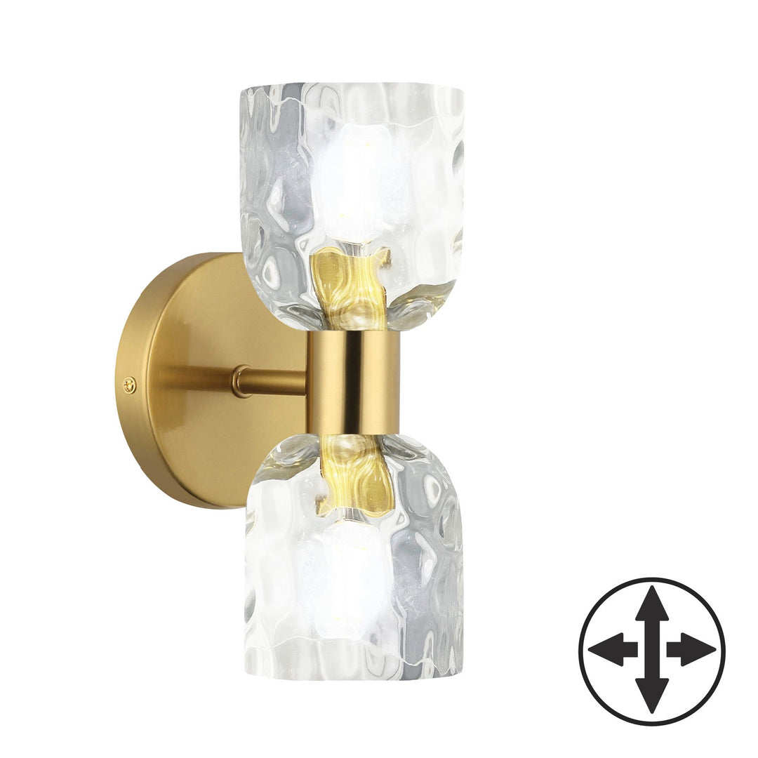 Vallora Two Light Wall Sconce in Aged Brass - available from The Lighting Shoppe, trusted by Canadian homeowners
