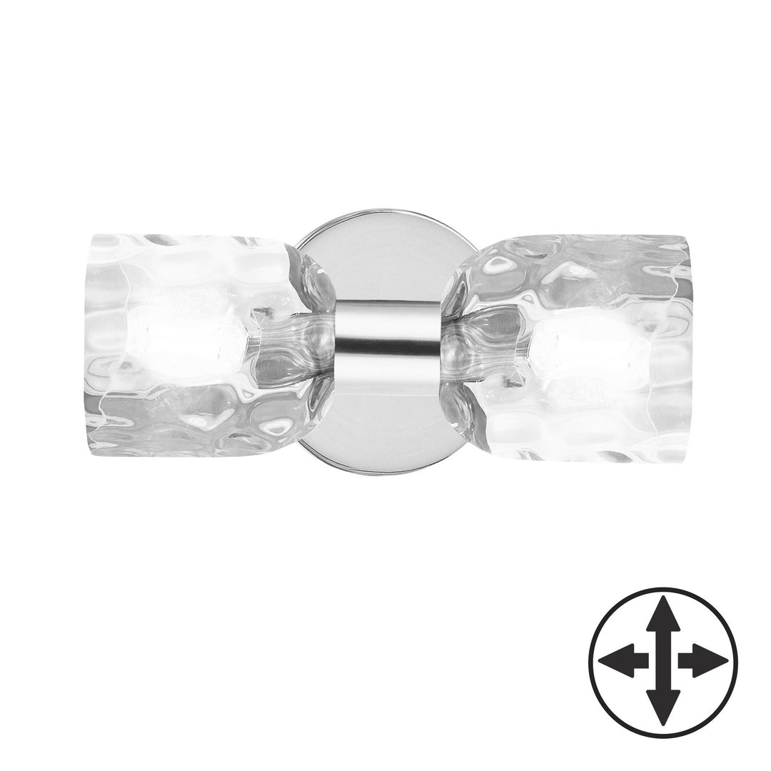 Vallora Two Light Wall Sconce in Polished Chrome - available from The Lighting Shoppe, trusted by Canadian homeowners