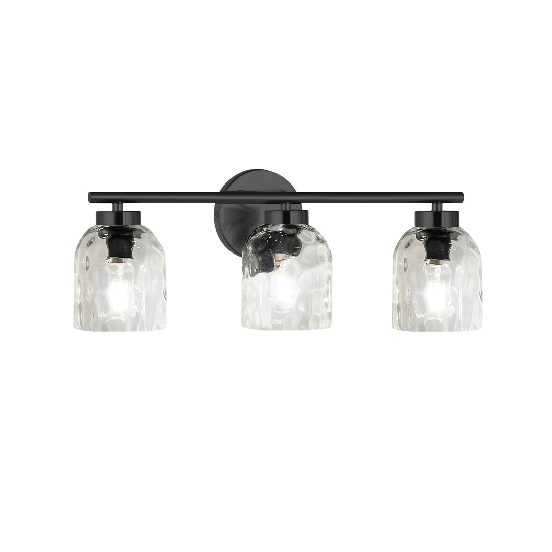 Vallora Three Light Vanity in Matte Black - available from The Lighting Shoppe, trusted by Canadian homeowners