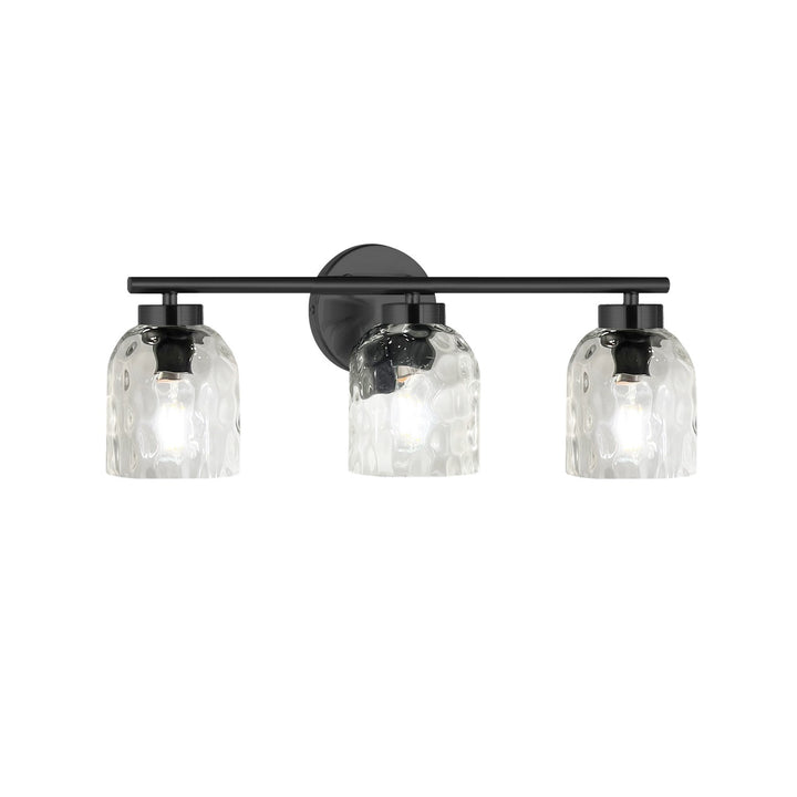 Vallora Three Light Vanity in Matte Black - available from The Lighting Shoppe, trusted by Canadian homeowners
