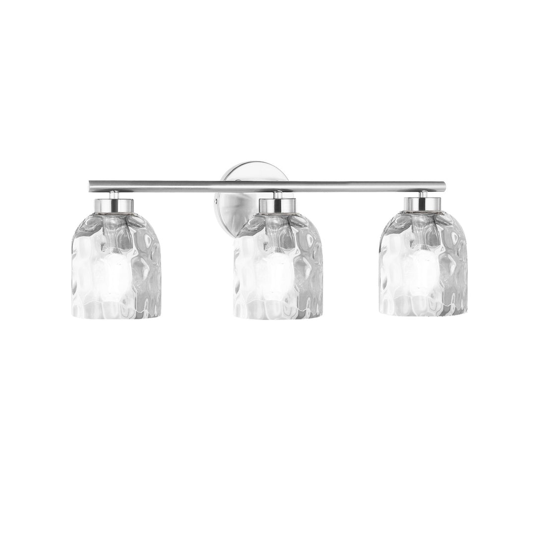 Vallora Three Light Vanity in Polished Chrome - available from The Lighting Shoppe, trusted by Canadian homeowners