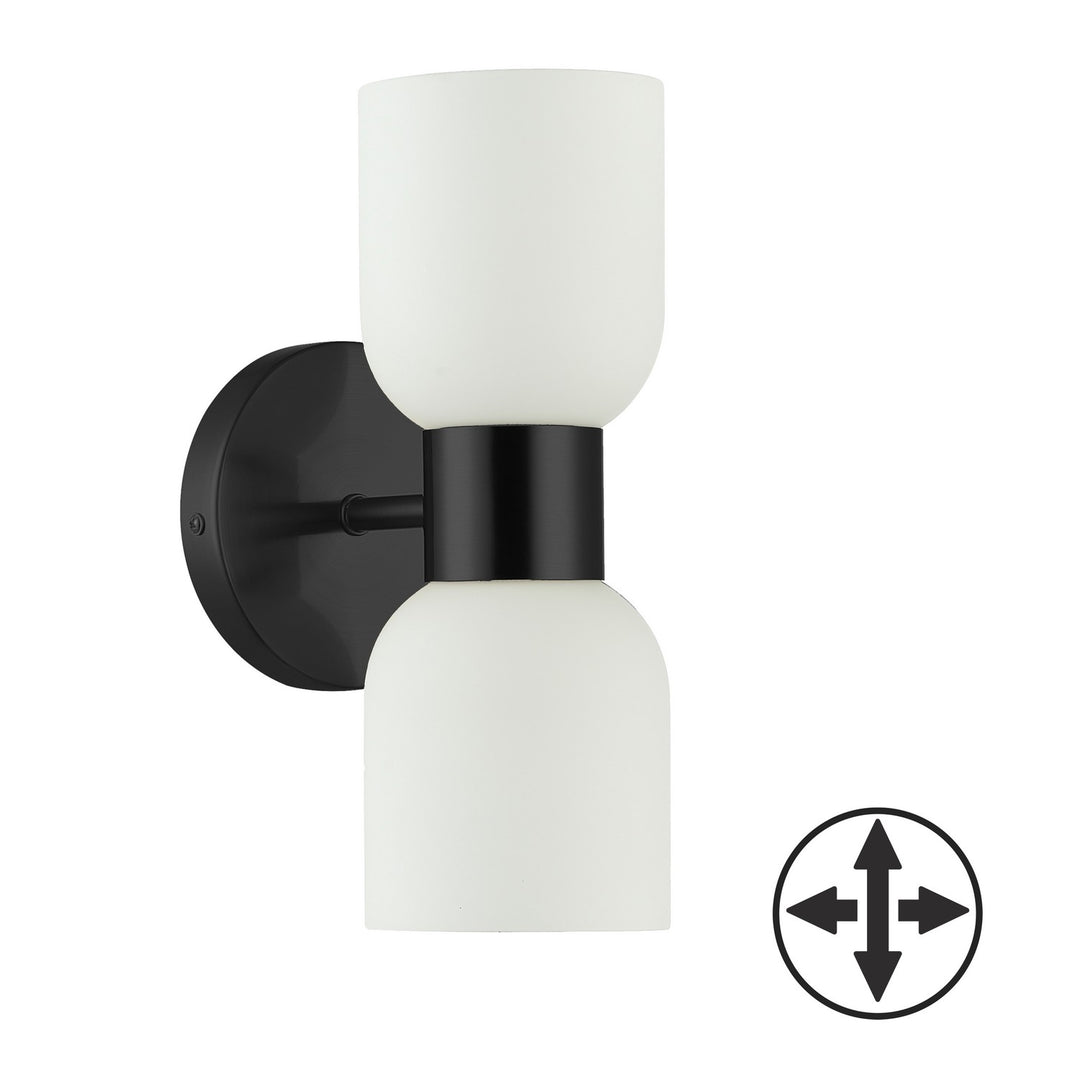 Vonda Two Light Wall Sconce in Matte Black - available from The Lighting Shoppe, trusted by Canadian homeowners
