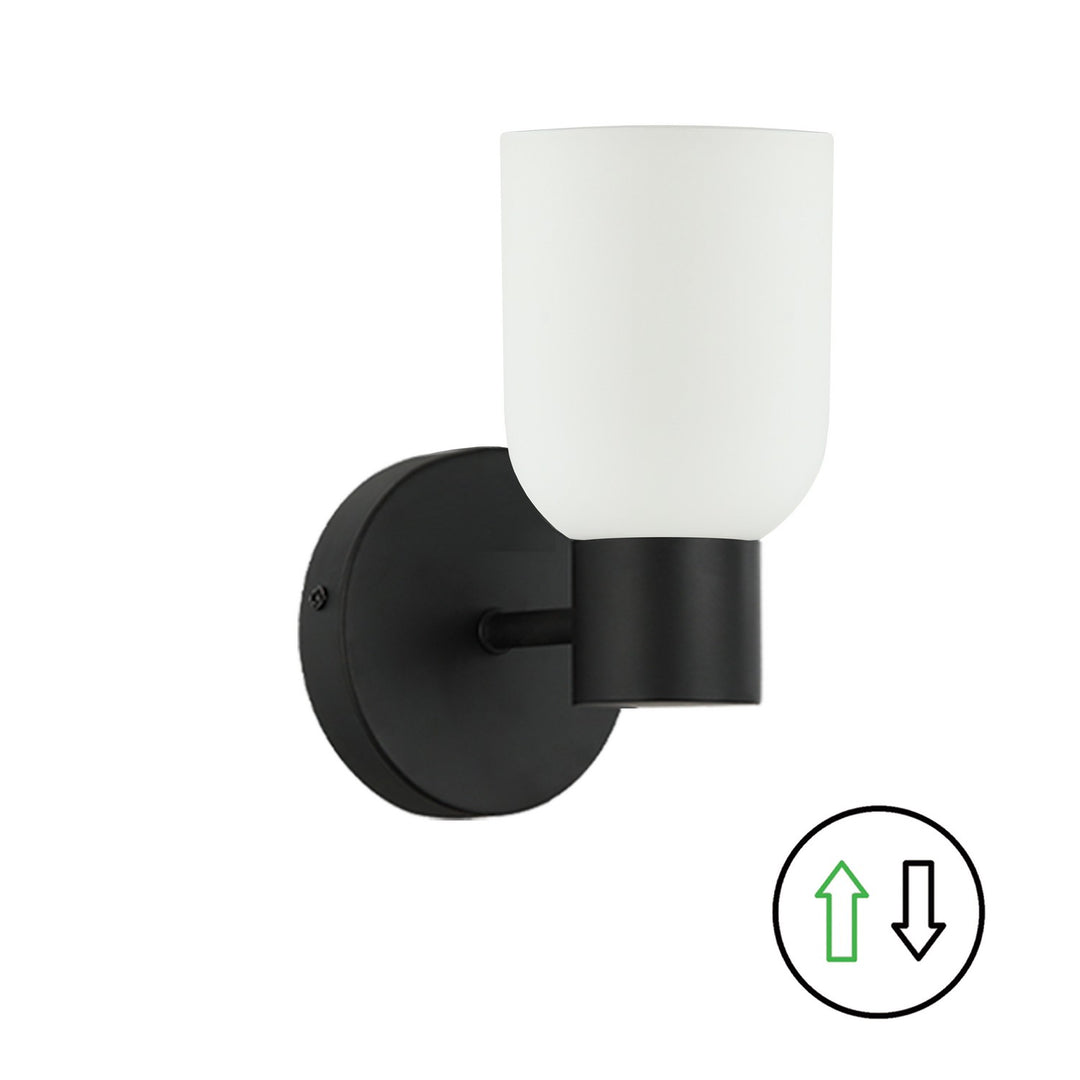 Vonda One Light Wall Sconce in Matte Black - available from The Lighting Shoppe, trusted by Canadian homeowners