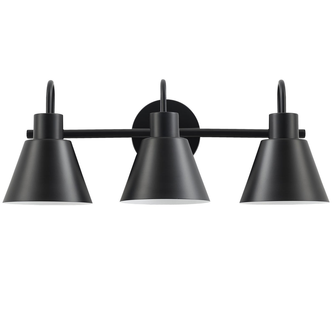 Westley Three Light Vanity in Matte Black - available from The Lighting Shoppe, trusted by Canadian homeowners
