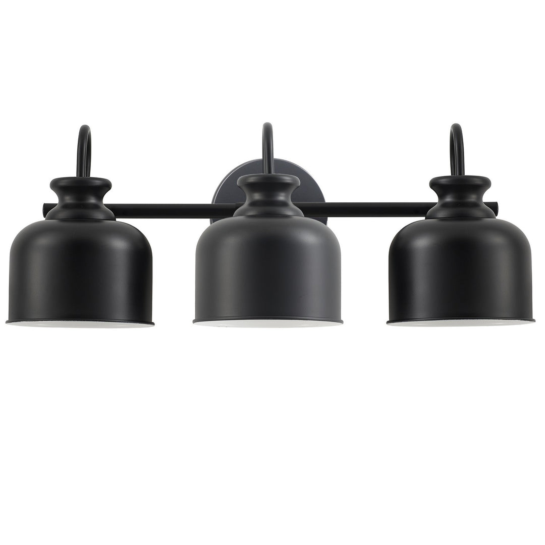 Wrigley Three Light Vanity in Matte Black - available from The Lighting Shoppe, trusted by Canadian homeowners