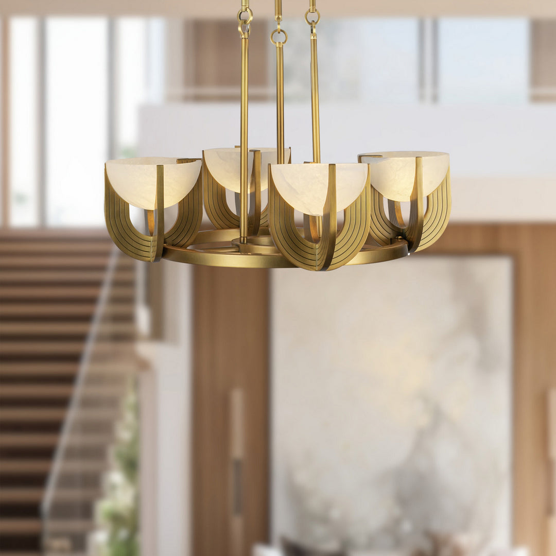 Alora Canada - CH362423VBAR-UNV - LED Chandelier - Colette - Vintage Brass/Alabaster