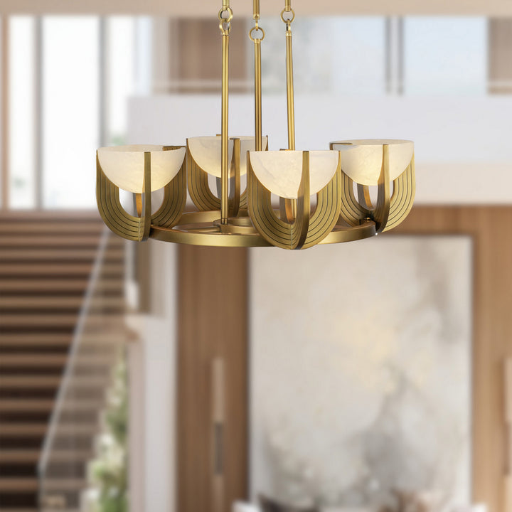 Alora Canada - CH362423VBAR-UNV - LED Chandelier - Colette - Vintage Brass/Alabaster