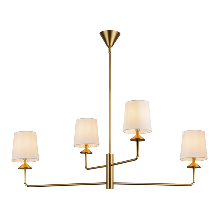 Alora Canada - CH497445BGWL - Four Light Chandelier - Bridgette - Brushed Gold/White Linen